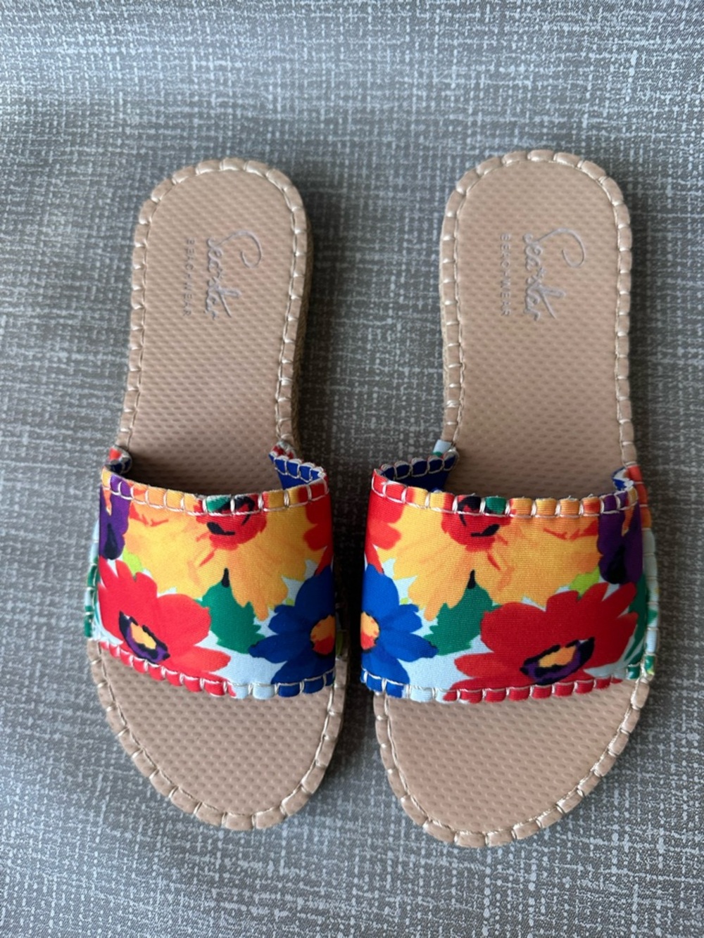 Sea Star Beachwear Floral Slide Sandals Women’s Size 9 Espadrille Multicolor